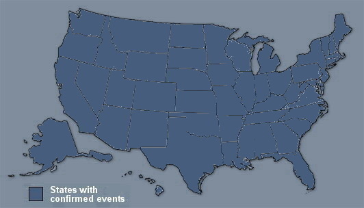 N. America map for 2010 RoS events